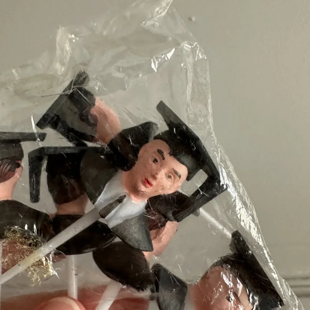 Graduation Boy Cupcake Toppers || Vintage || Pack of 6